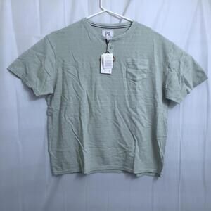 PX Clothing Henley T-Shirt Men's 3XL XXXL Green Short Sleeve Eco-Friendly